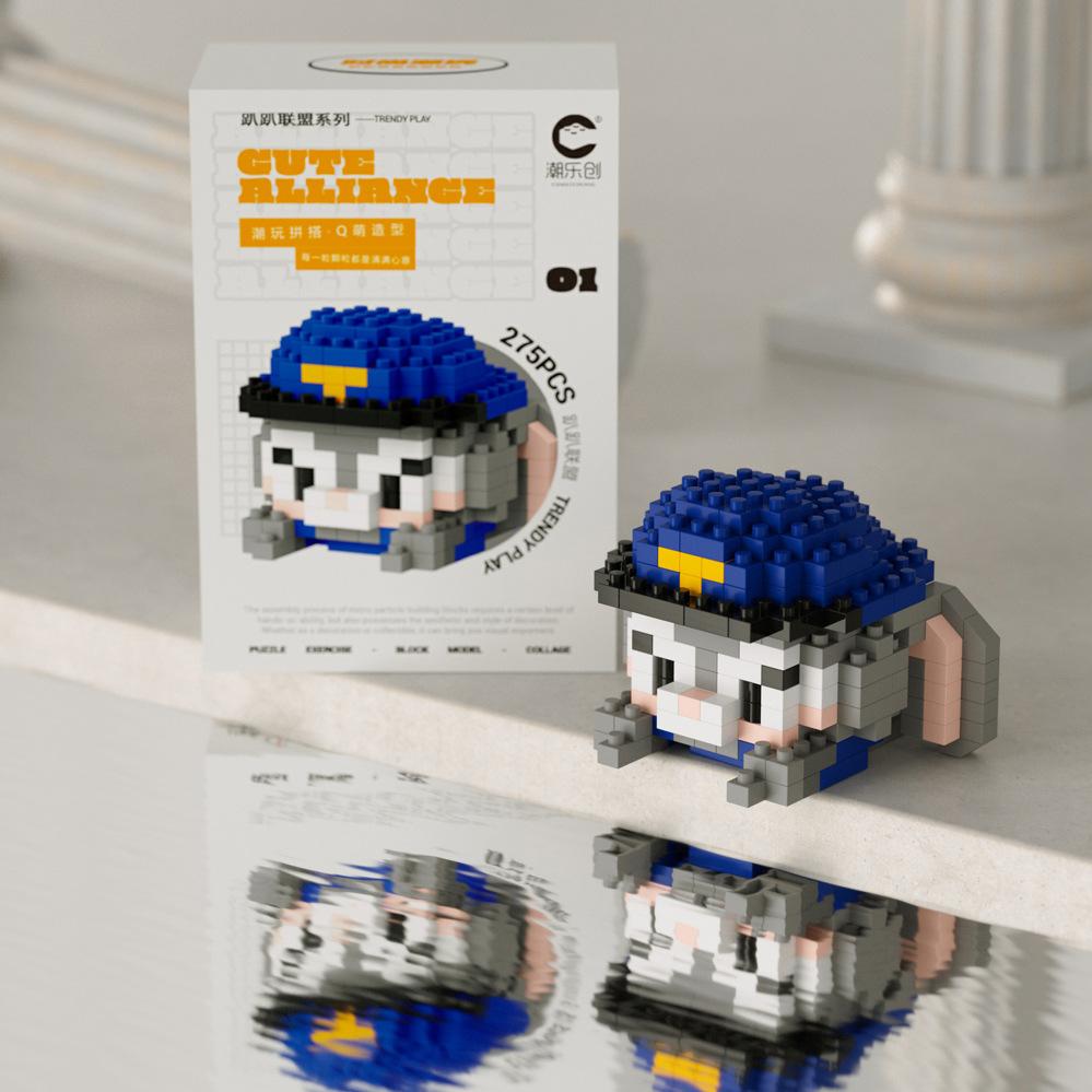 Süßer Mini auf der Vorderseite liegend Disney Mickey Bausteine Batman Kleiner Panda Stein 3D Süße Kuromi Sanrio Modell Spielzeug Für Kinder Geschenk