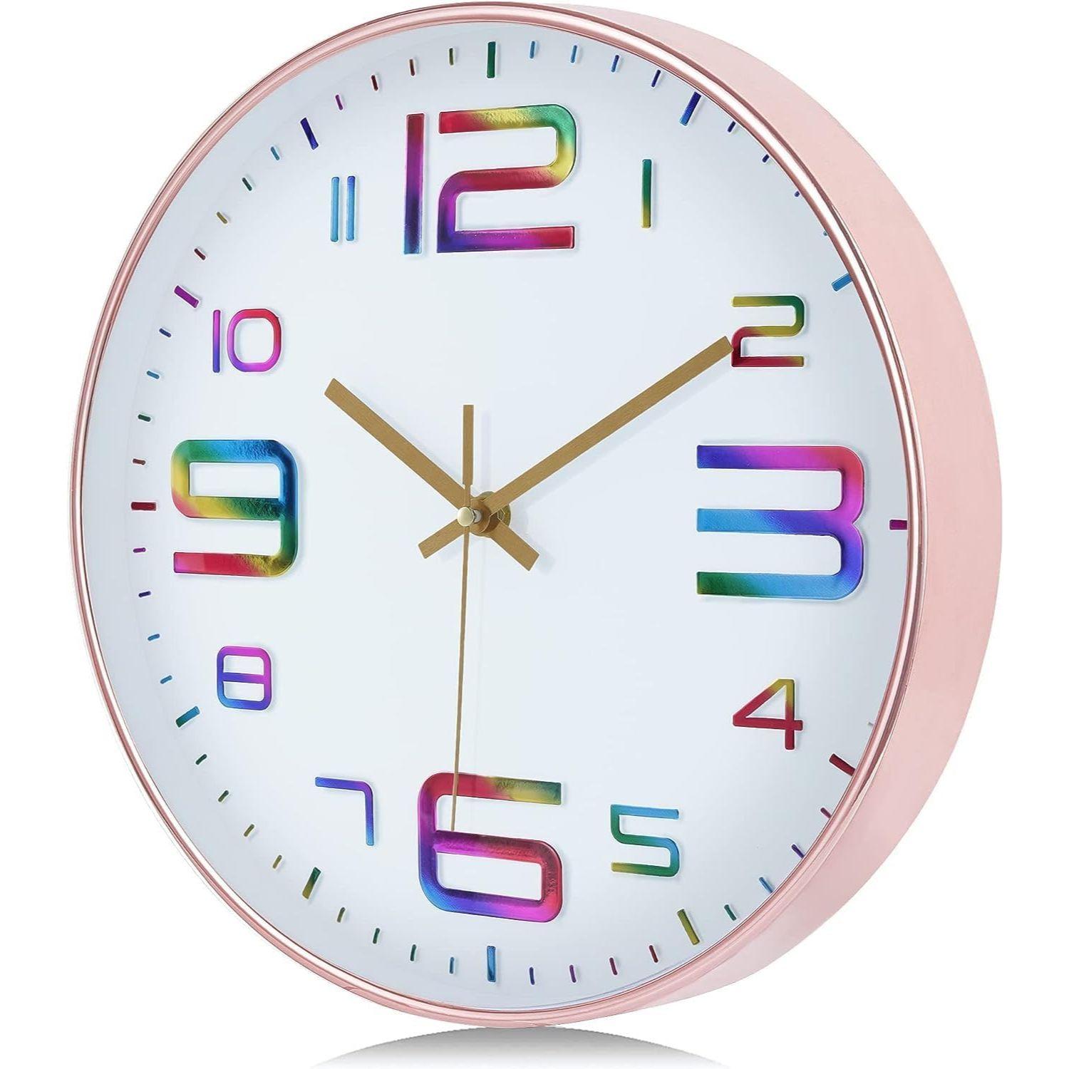 

Настенные часы 12 Бесшумные Кварцевые Декоративные Новейшие Часы Бесшумные Классические Часы Работающие от Батарейки Круглые Легко Читаемые для Комнаты/Дома