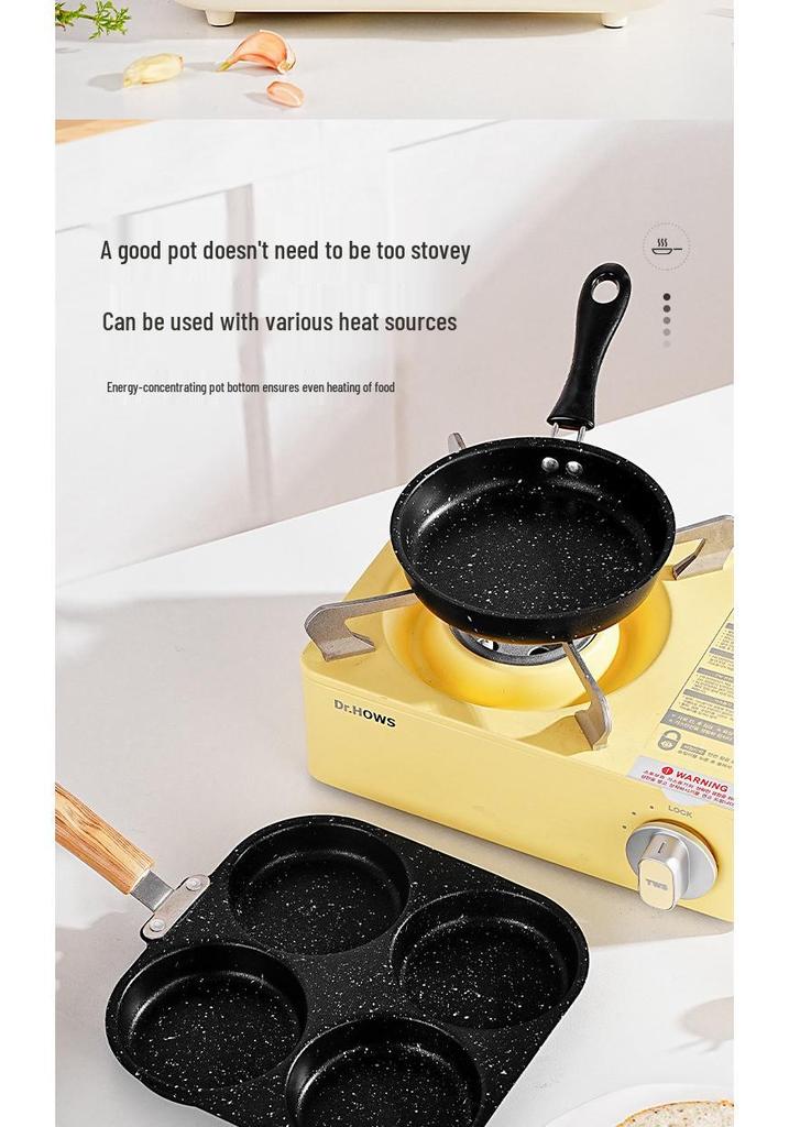 Seven-hole Non-stick Maifan Stone Frying Pan for Eggs and Pancakes.
