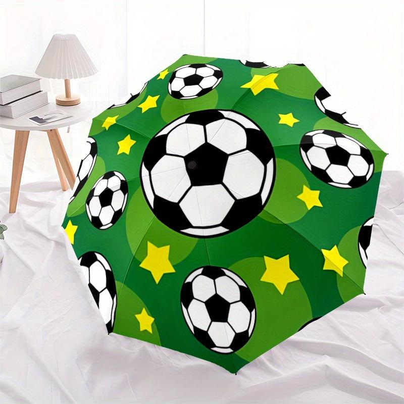 

1pc Soccer Stars Automatic Open 8-Rib Windproof Umbrella, Travel & Commuting, Suitable for All Seasons