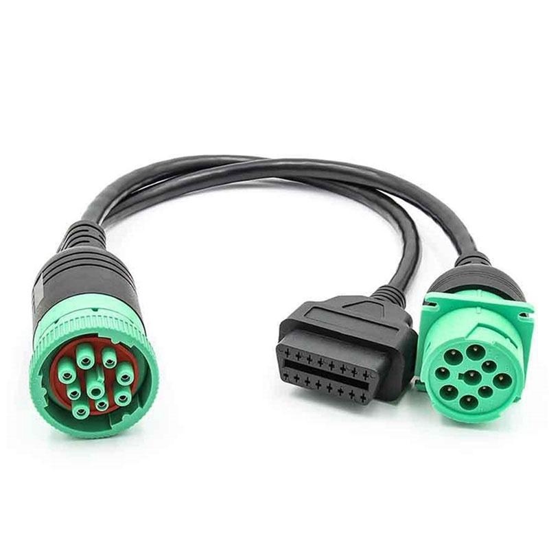 

Грузовой OBD1 к OBD2 кабель адаптер конвертер кабель для J1939 9-контактный мужской автомобильный диагностический инструмент к OBD2 16-контактный мужской чёрный