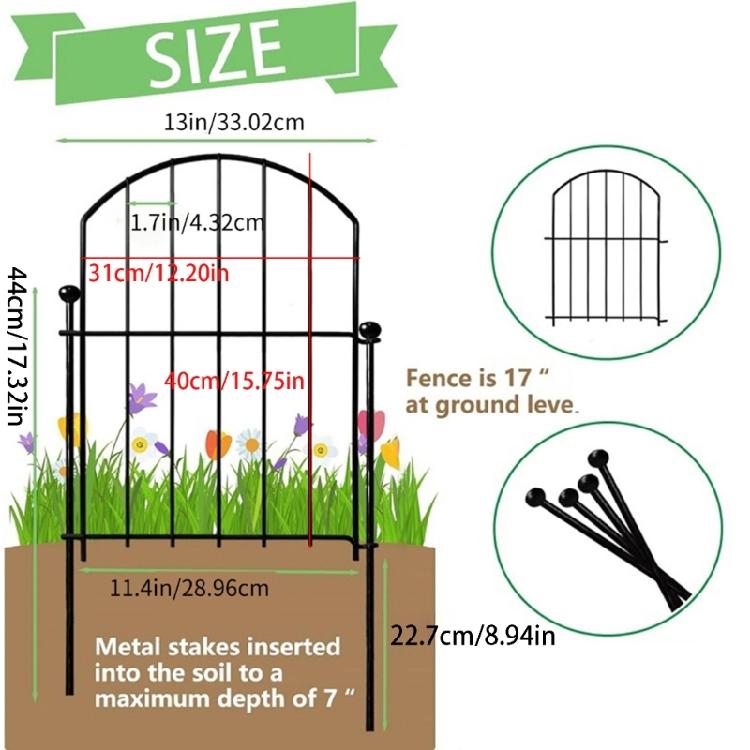 Garden Animal Barrier Fence Reusable Rustproof Metal Defense Border Dogs