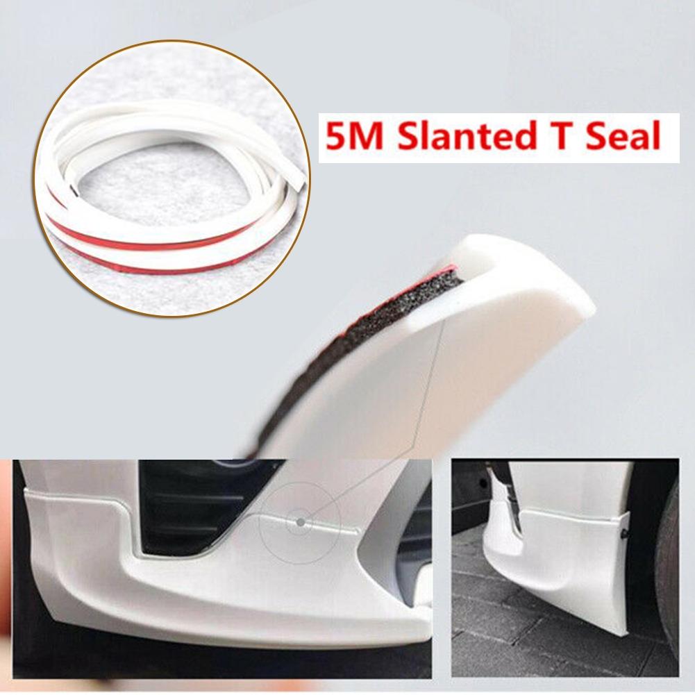 5 Meter T-Type Rubber Sealing Strip For Car Edge Trim Bumper Lip Side Skirt AU