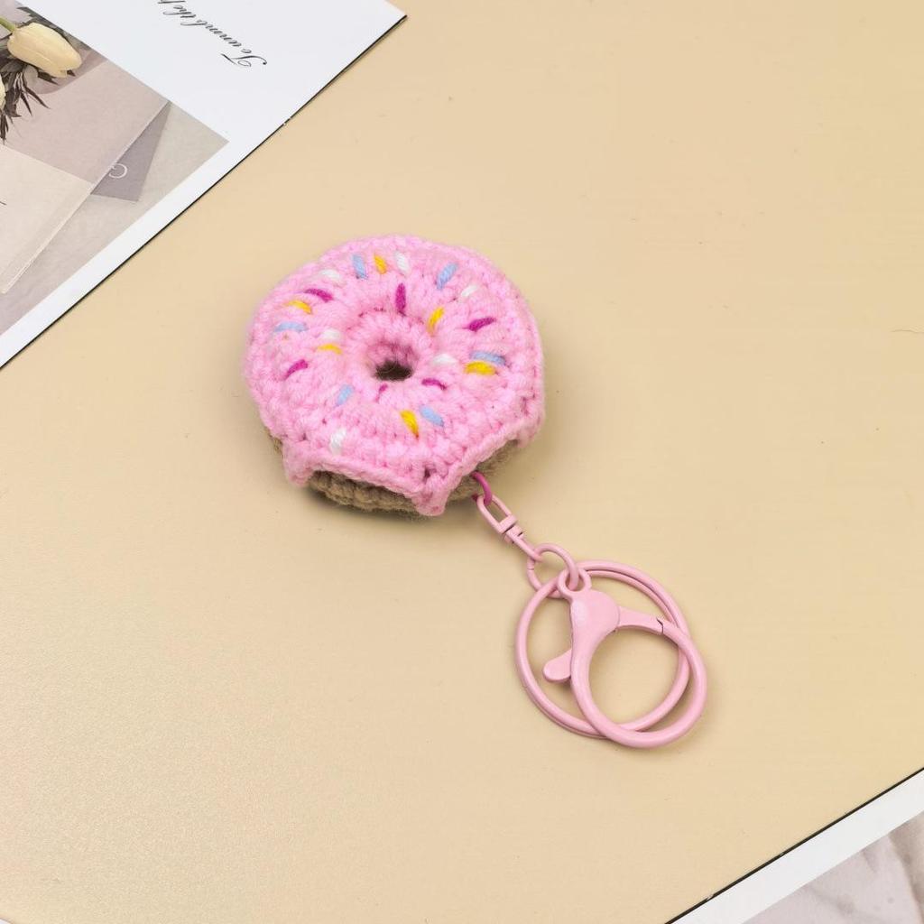 Creative Handmade Crochet Donut Keychain Pendant for Kids
