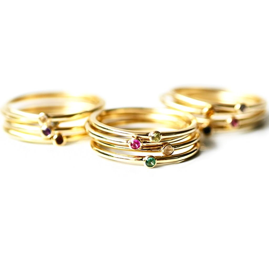 Soi May Birthstone Emerald Yellow Gold Size Natural Authentic Birthday Amulet Ring, (10K / 11), Stone, Jewelry, Gift,