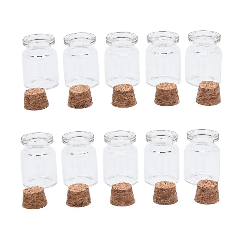 10Pcs Mini Glass Wishing Bottle With Cork Bead Jewelry Containers Diy Decoration