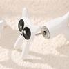 1 Pair Stud Earrings Piercing Style Polished Surface Cat Design Detachable Ear Studs Women Jewelry Collection