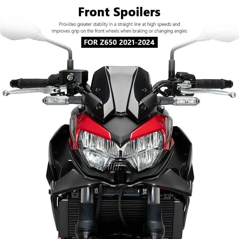For KAWASAKI Z650 z650 Z 650 2021 2022 2023 2024 Motorcycle Sport Downforce Naked Front Spoilers Aerodynamic Wing Deflector Kit