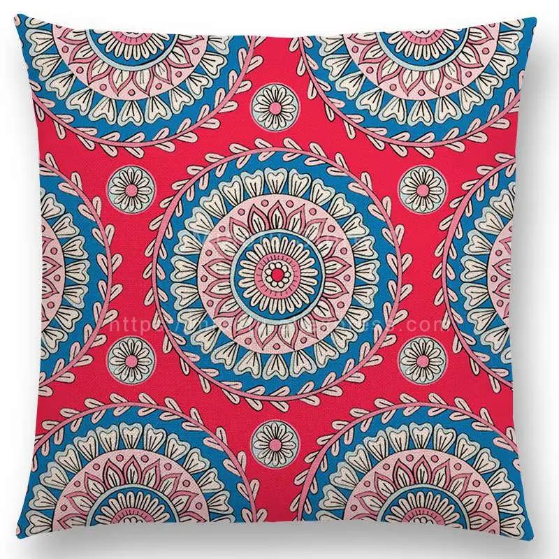 Neuheiten Boho Bunt Sonnenaufgang Regenbogen Diamantblumen Blüte Paisley Blumenmuster Mandalas Drucke Kissenbezug Kissen