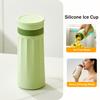 2 in 1 Ice Cube Bottle Portable Silicone Ice Cube Cup with Ice Cube Mold Easy Press to Release Ice Maker for Outdoor Travel Home Office