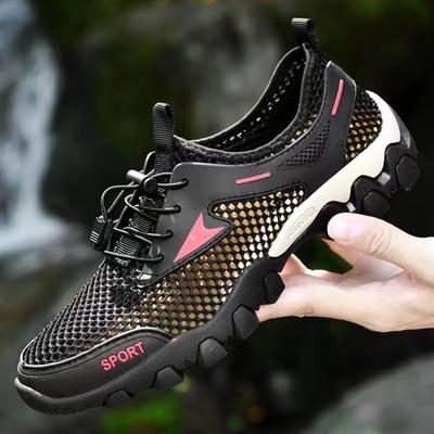 Fashion Spring and Autumn Climbing Outdoor Tourism Shoes Large Mesh Shoes Men's Breathable Lightweight Climbing Sports Wading Shoes