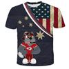 Summer Round Neck Animal Dog Pattern 3D Print Top Fashionable Casual Short Sleeved Men's T-shirts