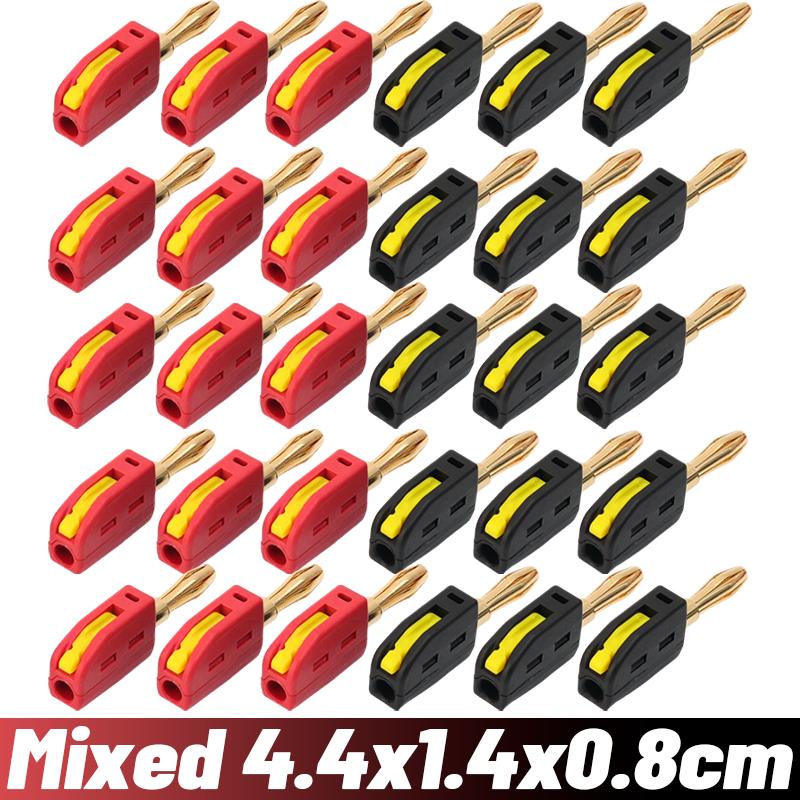 

4mm 32A No Solder Banana Plug Quick Wiring Plugs Copper Audio Music Speaker Connectors Home Appliance DIY Connection Terminals 1PC