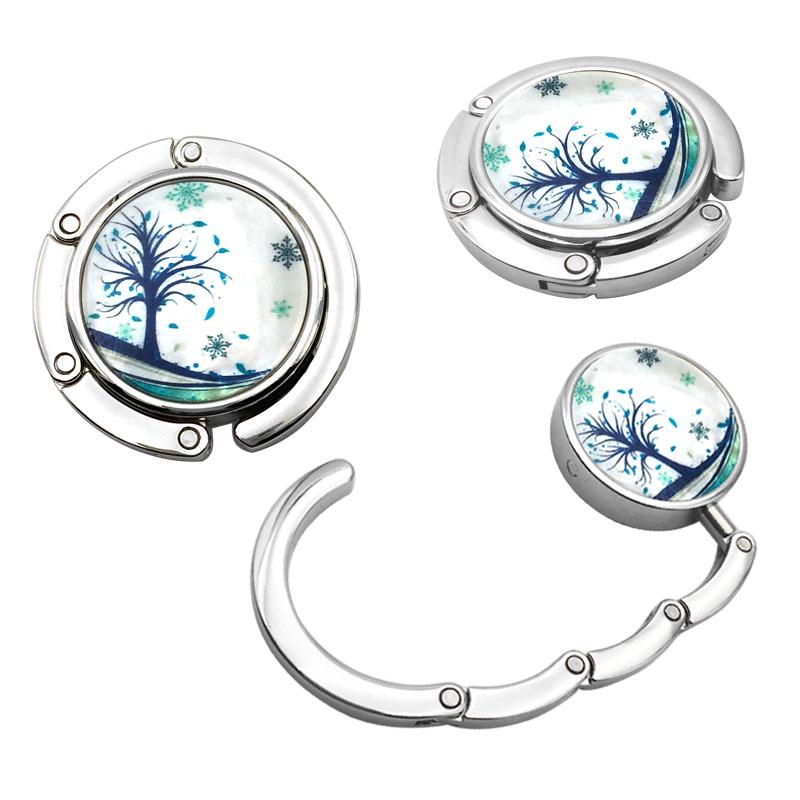 Kreativer runder Muschel Falt-Handtaschenhaken - Flacher Clip Aufhänger für Tischkante Taschenzubehör