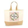Beach Tote Bag - PLANETEE - Jute Bag «Best Ever Colleague Pink» - Natural Jute - Made In France - Gift Idea