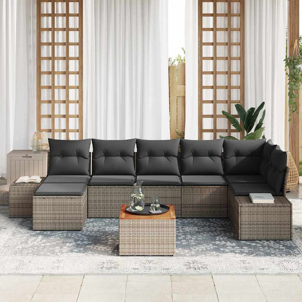Garden Sofa Set 8 pcs Gray