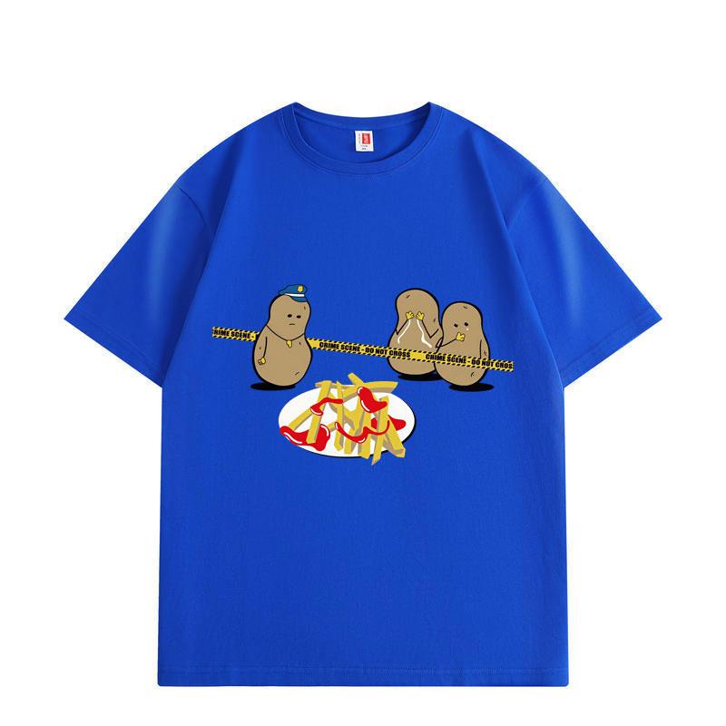 

Potato Murder Funny Meme T-shirt High Quality Fashion Short Sleeve T-shirts Men Women Casual Loose Cotton T Shirts 3XL