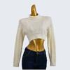 High Neck Short High Waist Long Sleeve Pullover Top Bottoming Shirt Knitting Sweater Pure Color Fall and Winter Thick Women's Inner