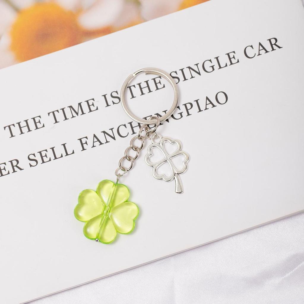 Kreativní čtyřlístek oboustranný kovový přívěsek na klíče dárek