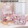 Hellokitty Cosmetic Bag High Value Large Capacity Transparent Portable Hook Wash Storage Bag Travel Toiletries Storage Bag