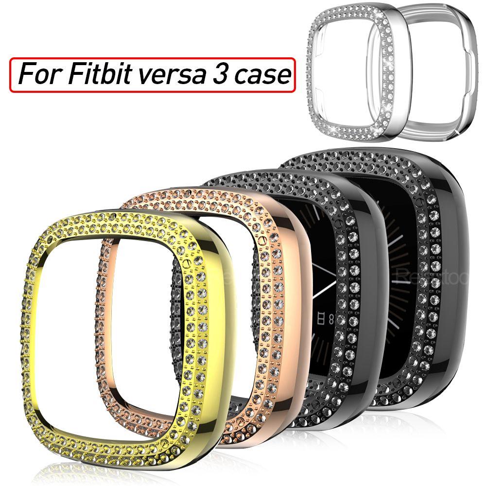 

New Watch Band Accessories Bumper Two Rows Diamond Screen Protector PC Shell Case Cover