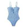 Women Monokini Sexy Tight Fit Sling Backless Design Summer Bohemian Beachwear Lace Design One-Piece Swimsuit