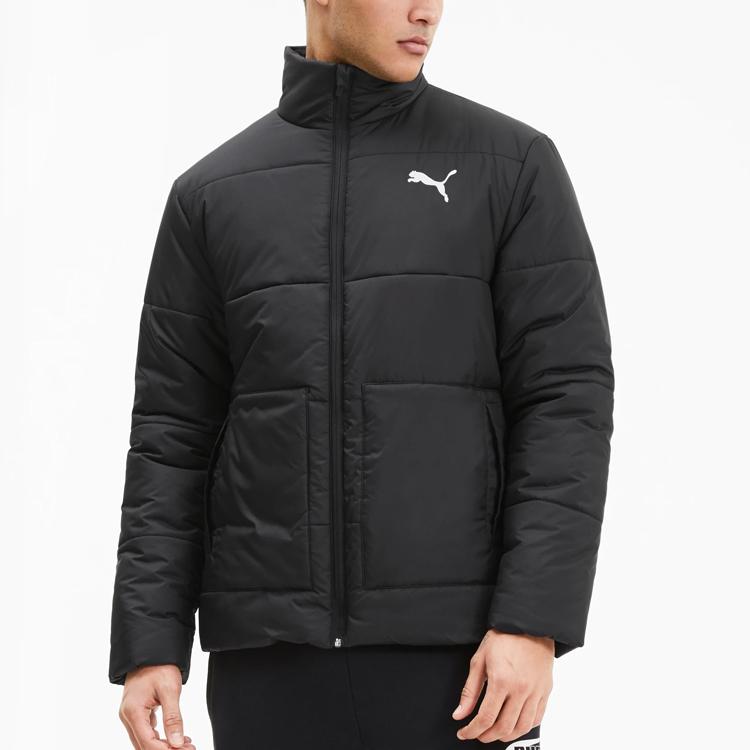 Puma Mid-Length Stand Collar Thick Cotton Jacket Men Outerwear Black 582129-01
