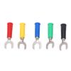 10pcs Fork Spade Wire Connectors 8mm 0.3in U Type Brass Material PVC Appearance 4mm 0.2in Hole Y Type Banana Plug