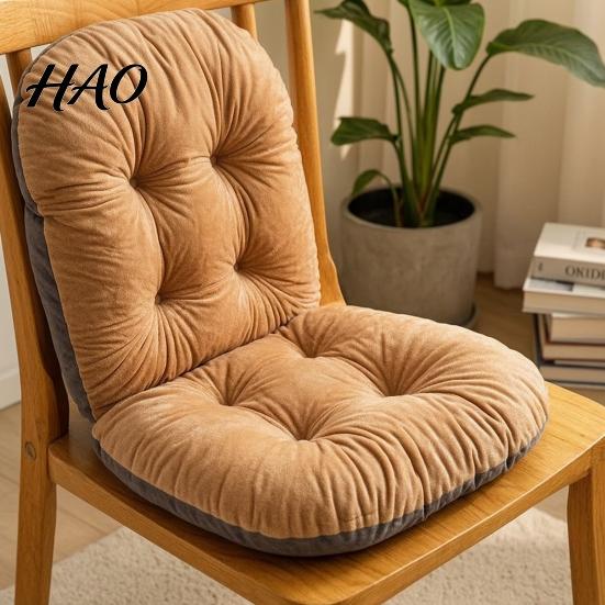 Cozy Chair Pad for Sitting Cushion with Back Support, Plush Seat Washable Ties, Soft Warm Office Dining Chairs Thickened Home