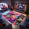 1pc Juice WRLD Print Area Rug - Soft, Washable Non-Slip Indoor Mat for Office Chairs, Living Room, Home Office Decorative Rug