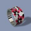 Ethnic Style Classical Rings for Women CopperColor Flower Metal Inlaid White Stones Ring Wedding Jewelry