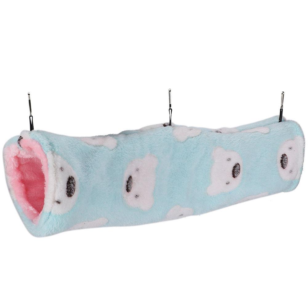 Kleines Haustiertunnel-Baumwollnest aus Plüsch, weiches Hamster-Hängekanalhaus(Grüner kleiner Bär)L