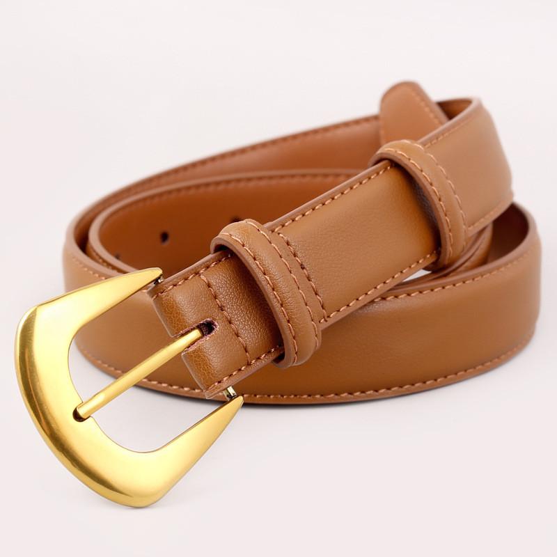 Womens Genuine Leather Belt With Pin Buckle For Casual Jeans Fashion Accessory