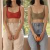 French Square Neck Jelly Strips Bra Soft Support No Steel Ring No Trace Thin Gather Underwear Women'S Comfortable Bra