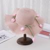 Beach Hat Wave Lace Trim Design Tulip Bow Decor Full Face Sun Protection Large Brim UV Blocking Summer Straw Hat