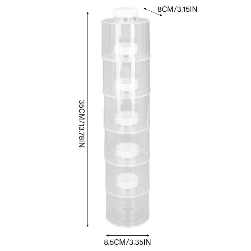 6 Pcs Stackable Spice Pot Spice Tower Spice Color Transparent Pot Seasoning Bottle For Kitchen