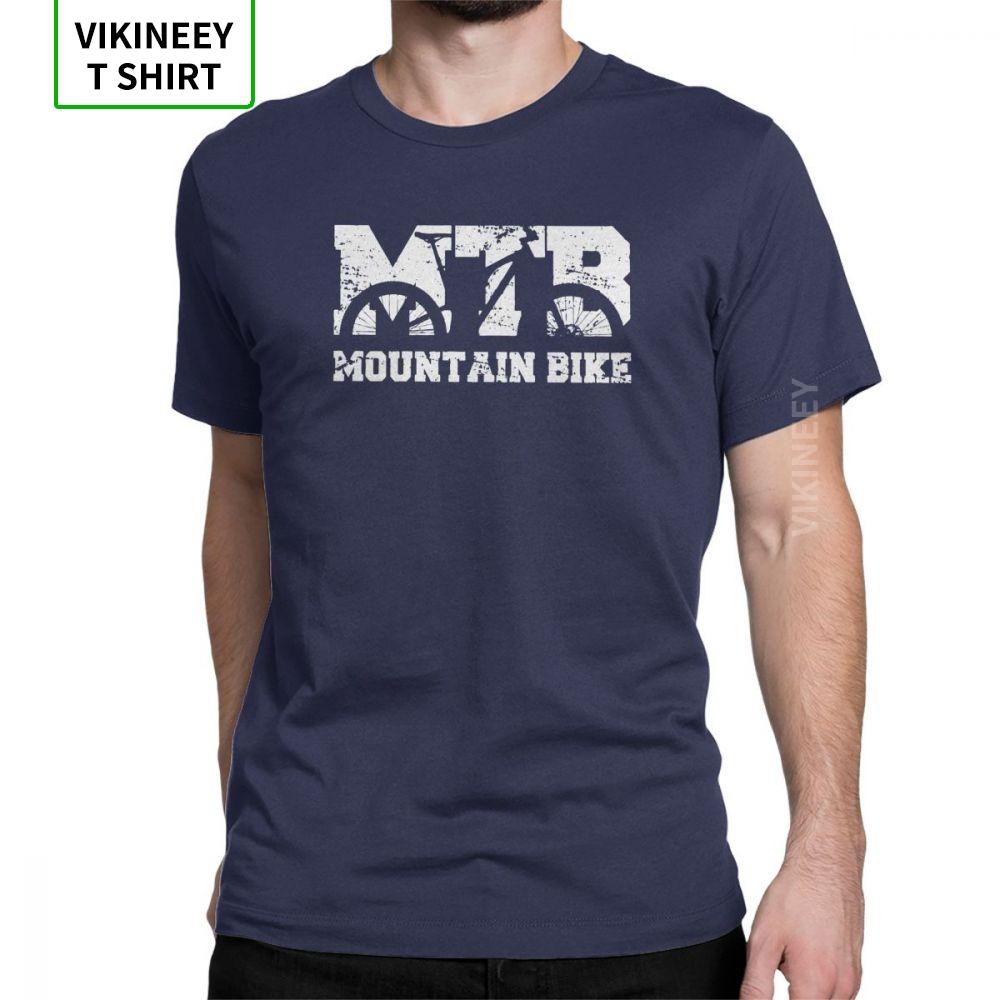 Mountain Bike Vintage MTB TShirts Distressed Design T Shirt Man Wholesale Clothes Novelty Crew Neck Purified Cotton Tees