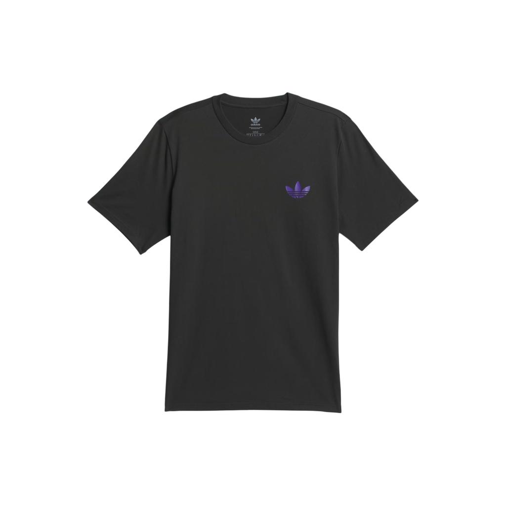 adidas 4.0 Stretch Logo Short-Sleeve Tee Black/Collegiate Purple Men Streetwear IS2662