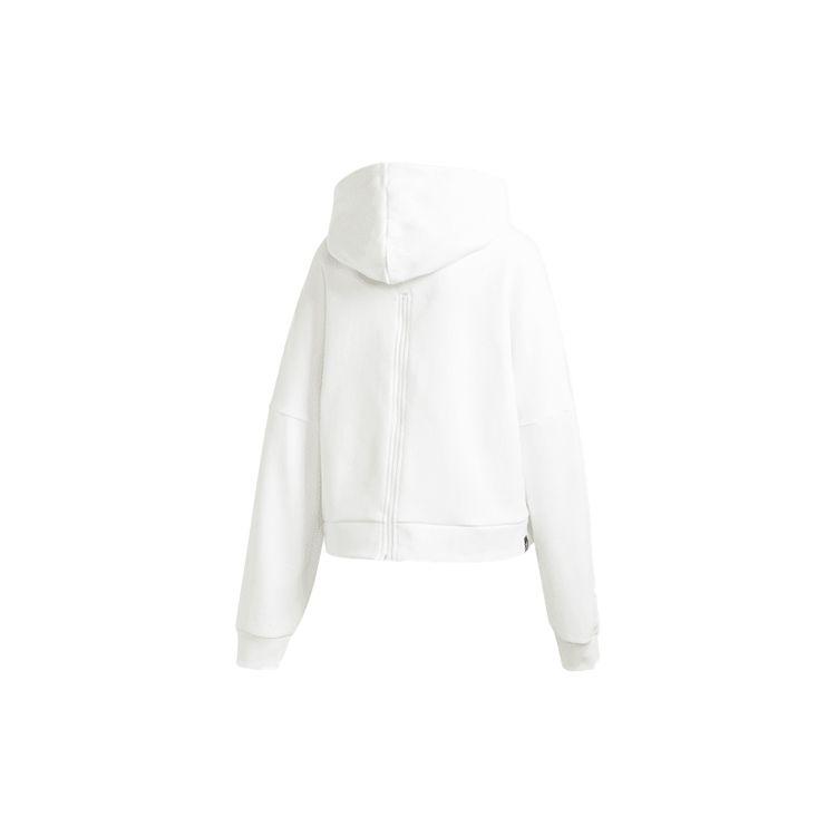 Adidas Colorblock Logo Sports Pullover Hoodie Women Tops White GC9168