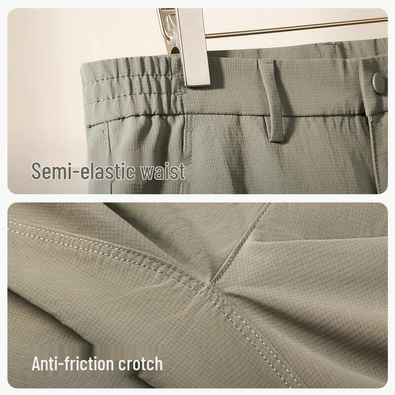 Hongdou Męskie Casualowe Spodnie Proste z Rozciągliwego Materiału, Odporne na Gniecenie