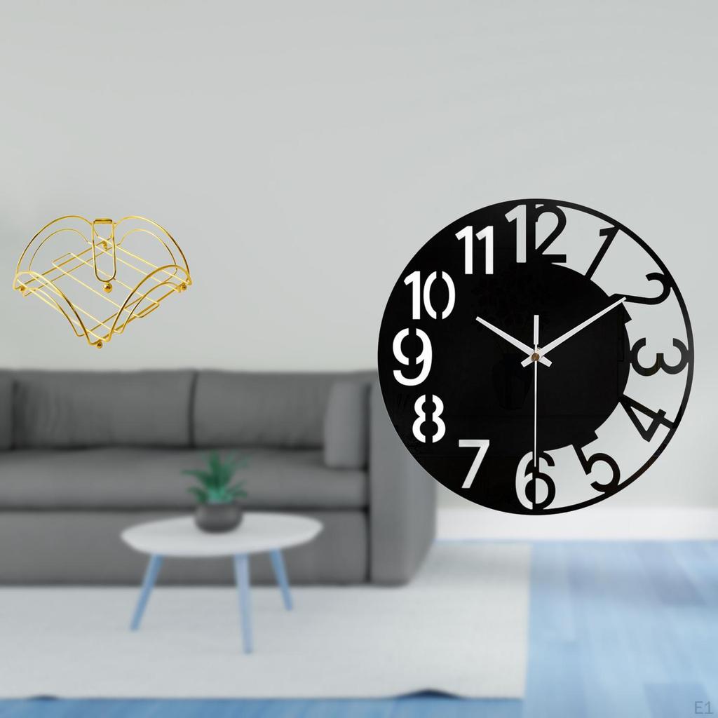 Weighted Arm Napkin Holder And Acrylic Wall Clock Set for Hotel Bar Dining Table Cafe Office Home