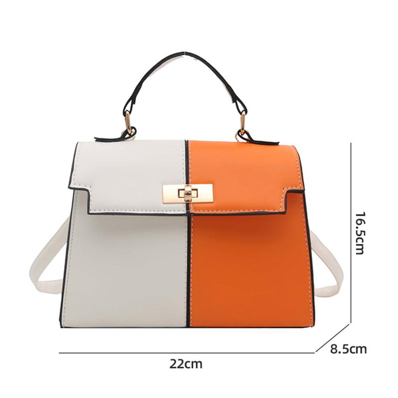 2025 New Color-Block Shoulder Bag Commuter Handbag  Premium Metal Lock Crossbody