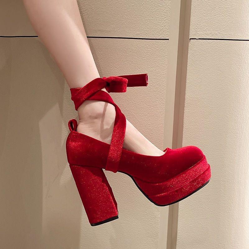 Fashion Women Shoes Mary Janes Fashion Thick Heel High Heels Luxury Wedding Shoes for Women Designer Platform Pumps Lolita Dress Pumps