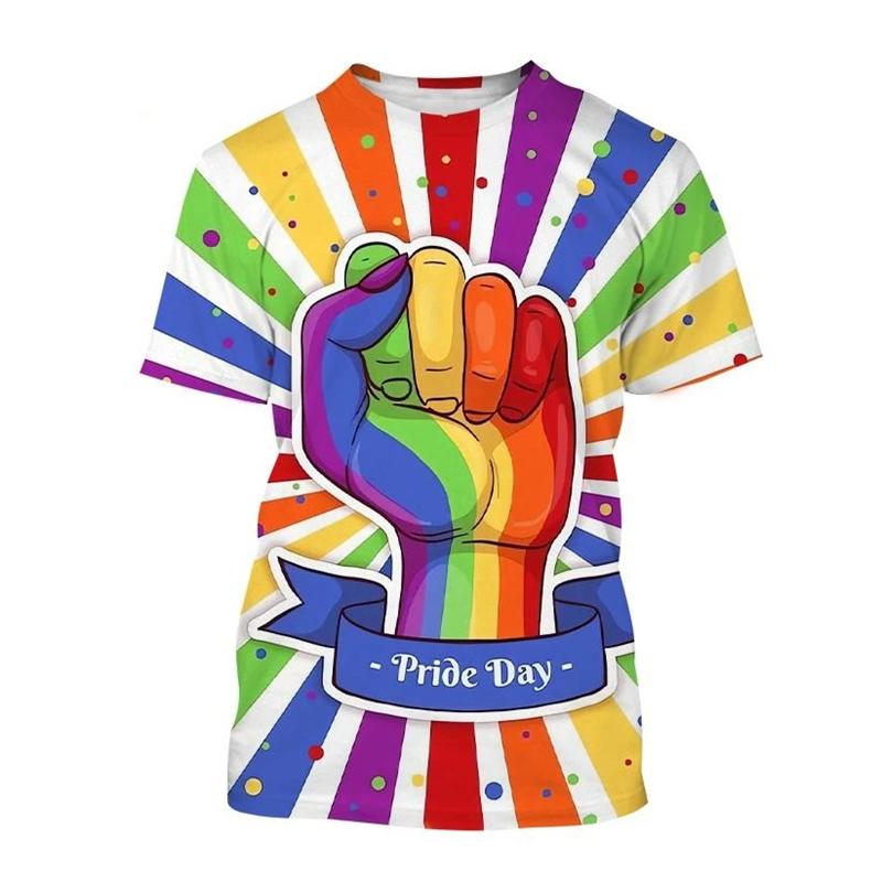 Summer Happy Pride Day Rainbow 3D Printed T-shirt Men Women Short Sleeve T-shirt Casual Harajuku Style Children's Clothing