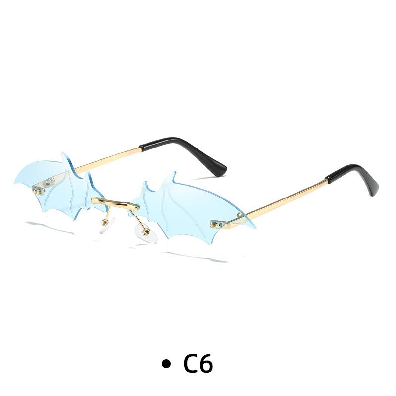 Small Cat Eye Sunglasses Women Luxury Brand New Rimless Punk Sun Glasses Bat Shape Unique Eyeglasses Men UV400