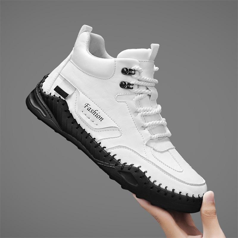 38-48 Men Large Size Hand-stitching Leather Men Boots Split Leather Casual Leather Shoes Men Ankle Boots