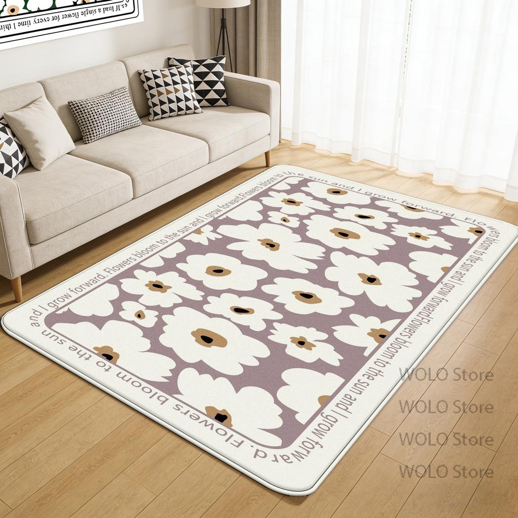 Flower Plant Printed Carpet simple style Living Room Bedroom Floor Mats cloakroom Non Slip customizable Soft Rug Easy cleaning