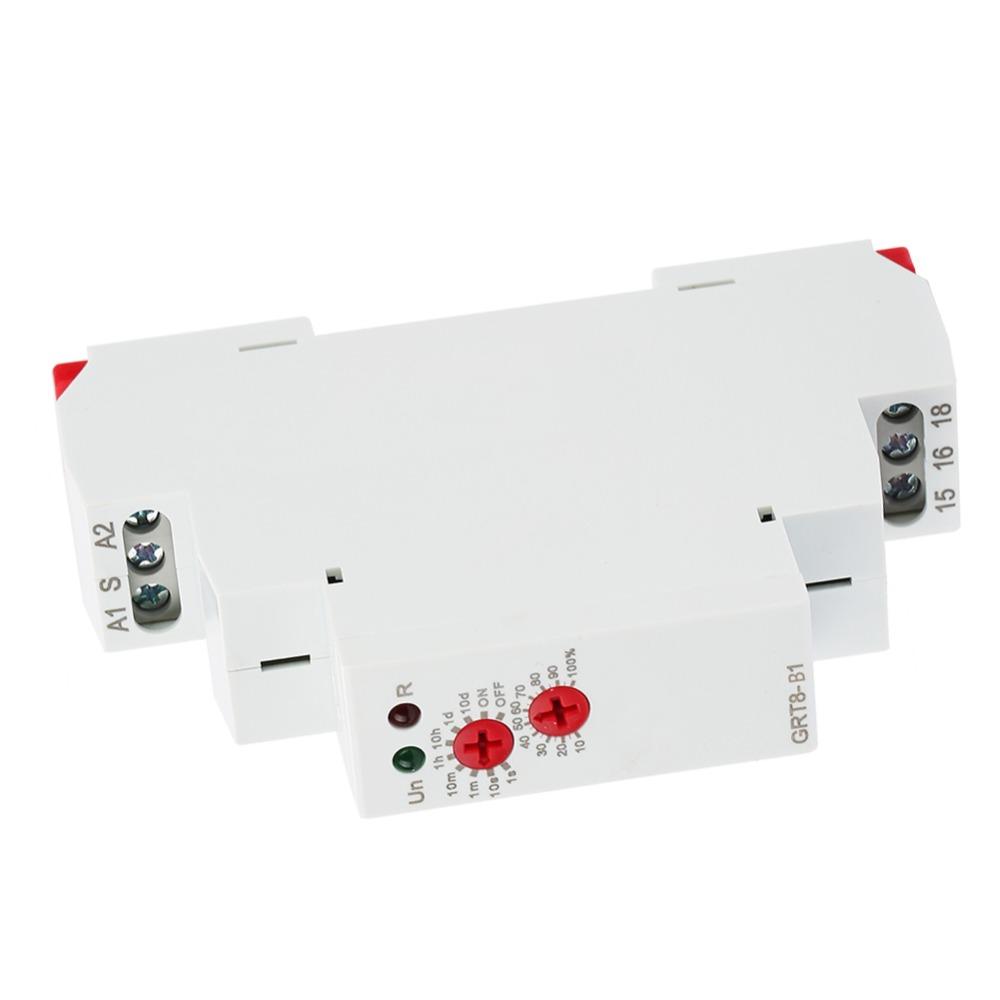 Intelligentes Relais GRT8-B1 Ausverzögerungszeitrelais Einstellbare Verzögerung AC 230V Ausverzögerungsrelais Mini-Größe Aus-Timer-Relais Verzögerungszeitgeber-Systeme