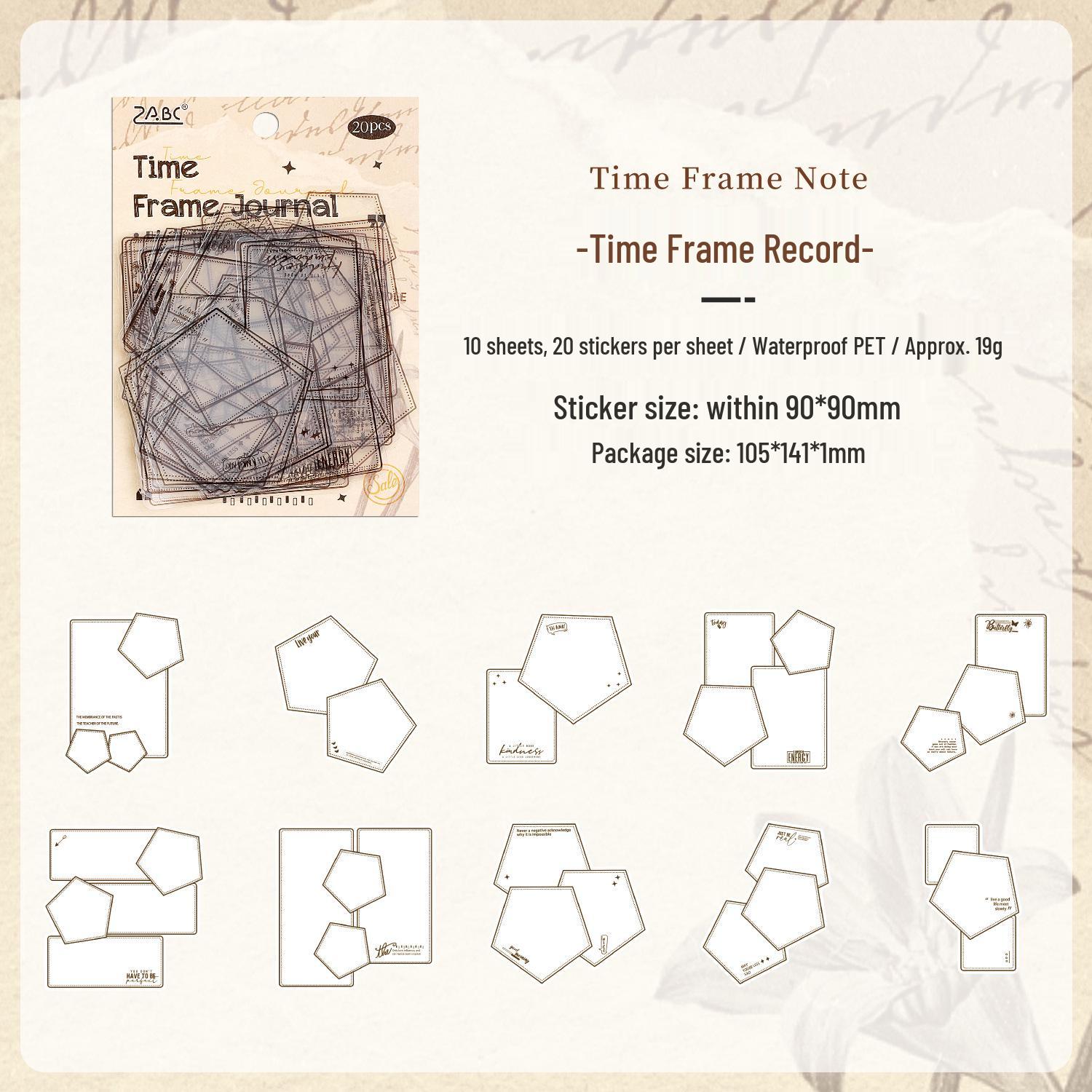 Yuezhen Waterproof Memory Frame Stickers for Journals - PET Sticker Pack for Kids