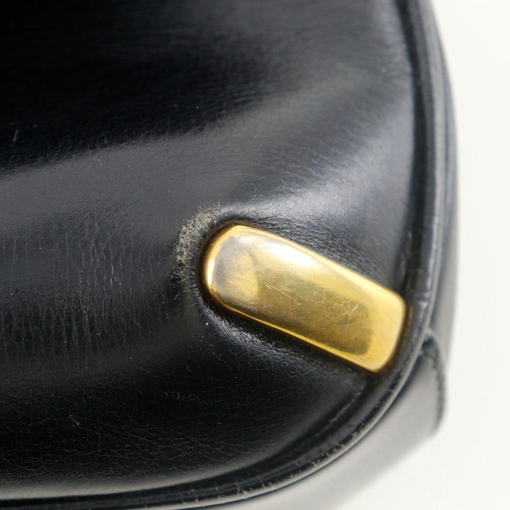 GUCCI Old Gucci Shoulder Bag Sherry line 2-way clutch black Calfskin Women Used